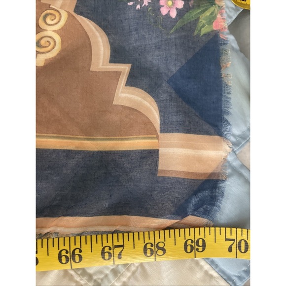 2‎ Chic Large Scarf Cottagecore Royal Floral Fringe - Picture 9 of 16